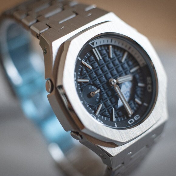 (Brand New) Casio G-Shock GA-2100 Full Mod Stainless Steel with Blue Waffle Face - Picture 12 of 17